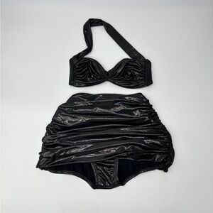 Norma Kamali Dark Grey Swimsuit Set